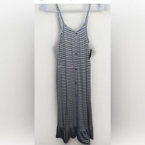 The Commons Stitch Fix Striped Spaghetti Strap Button-Down Maxi Dress Size L NWT